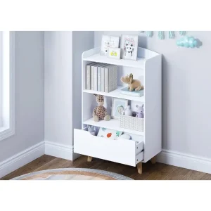 Kids Wood  Bookshelf, with Storage and Drawer