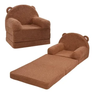 Convertible for kids  2-in-1 Toddler Sofa Bed Comfy Toddler Lounger Chair