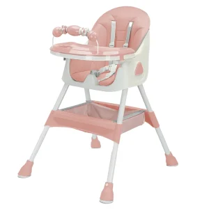 Foldable Baby High Chair 6 Months Plus, with Large Antislip Pad & ToyRack,